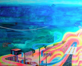 「新日本画 (現美・富士山 @ Second Life)」F40、油、2010年